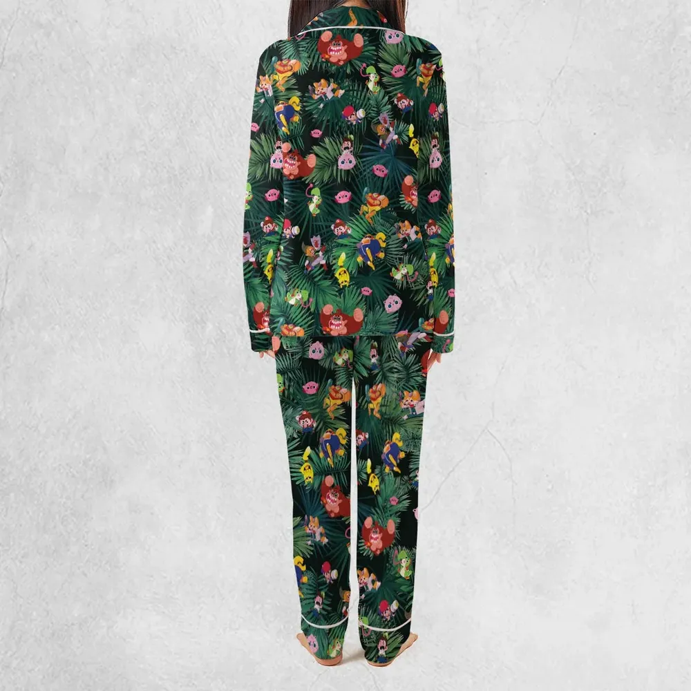 Video Game Characters Pattern Pajamas Set - 4