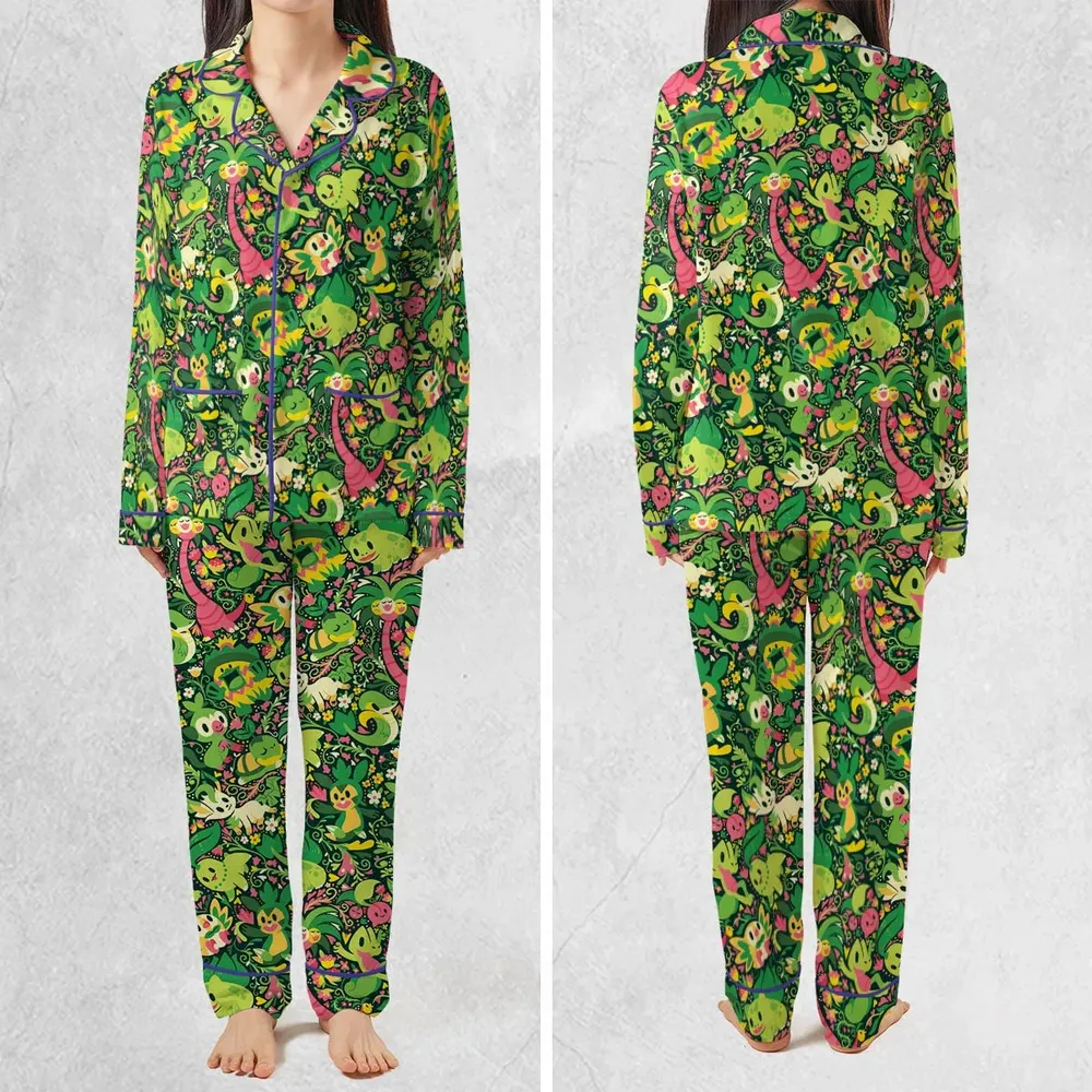 Grass Type Pokemon Pattern Pajamas Set - 2