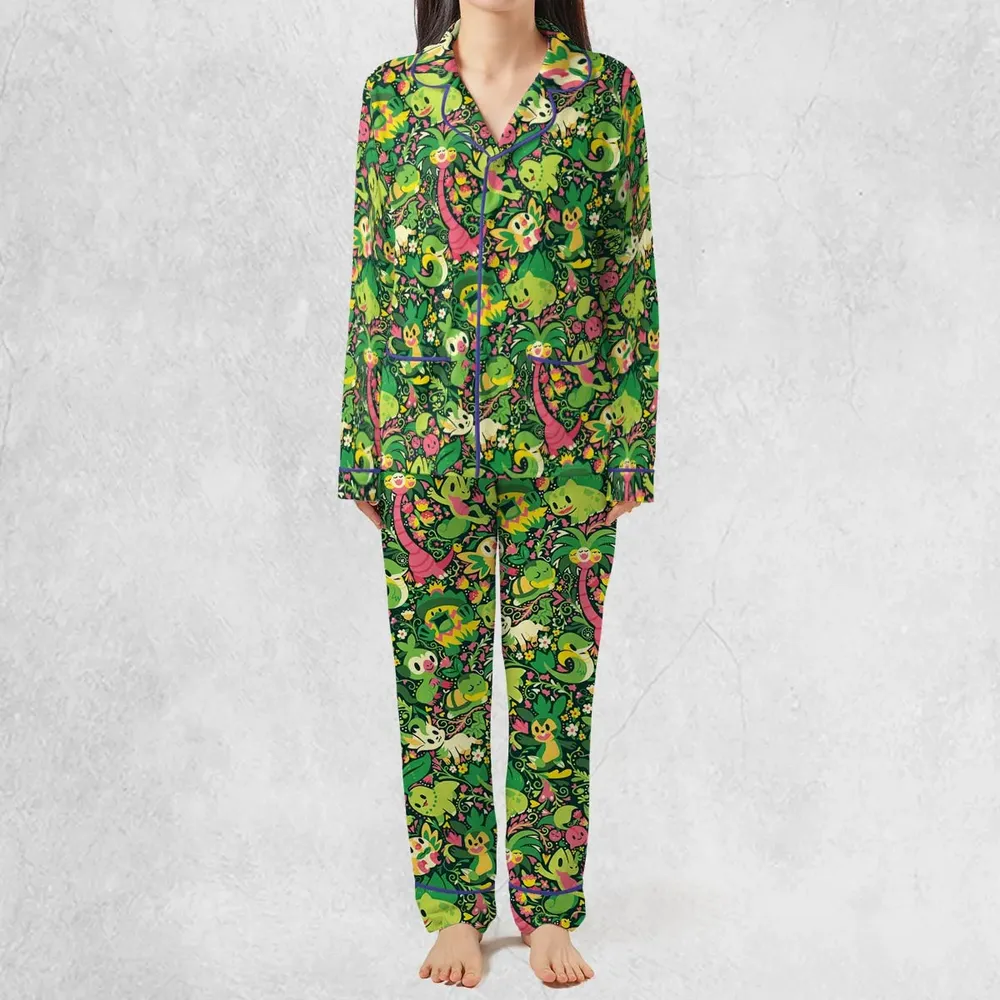 Grass Type Pokemon Pattern Pajamas Set - 3