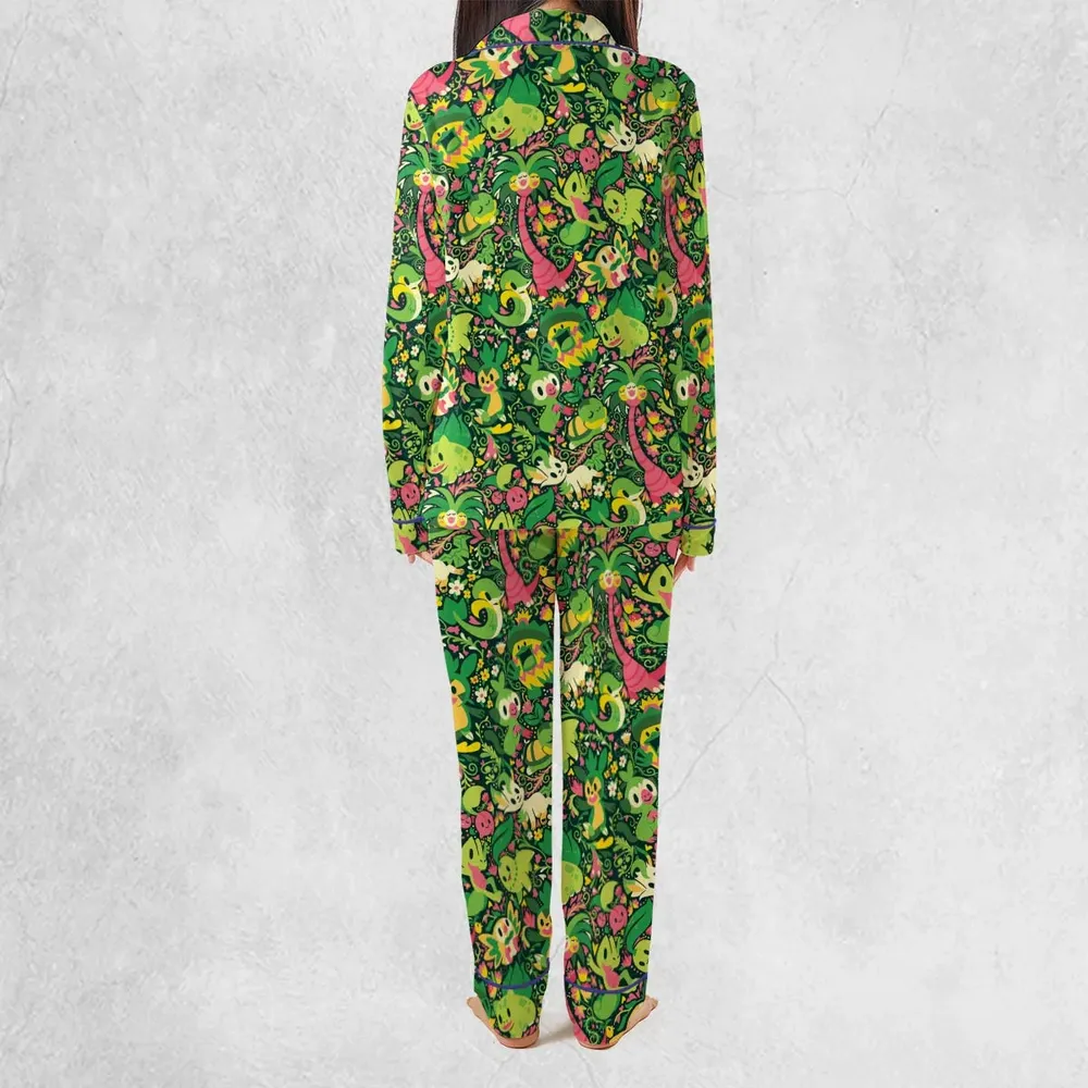 Grass Type Pokemon Pattern Pajamas Set - 4
