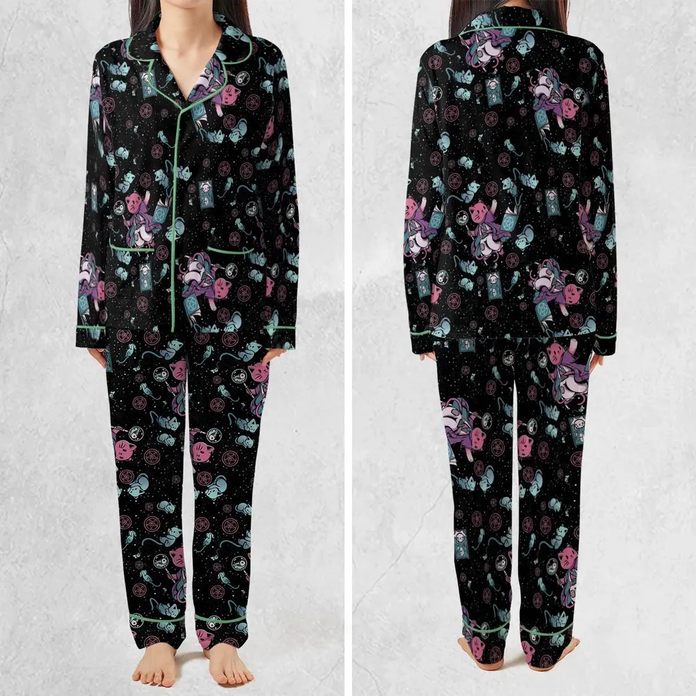 Necromancer Cat Pattern Pajamas Set - 2
