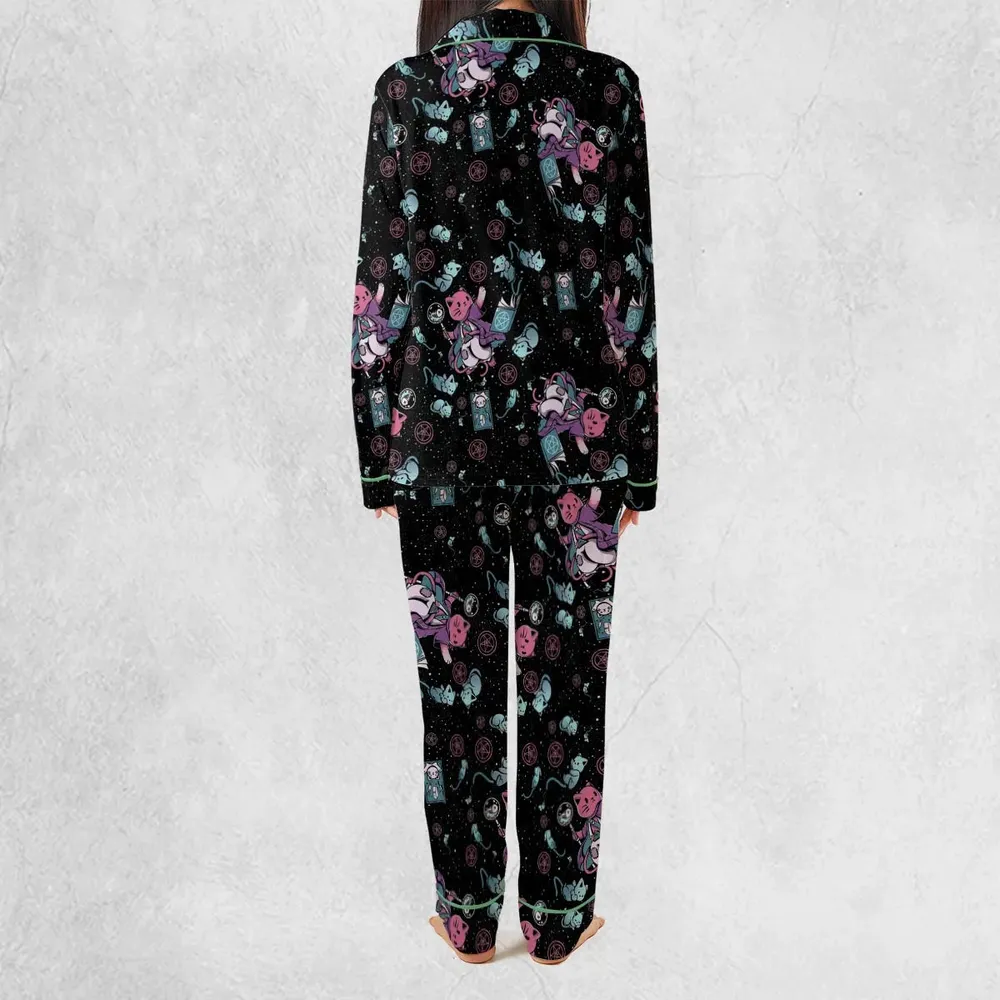 Necromancer Cat Pattern Pajamas Set - 4
