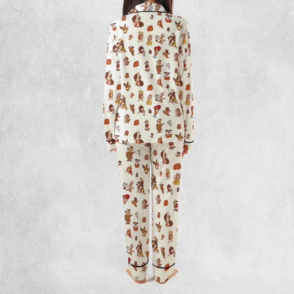Famous Cartoon Characters in Brown Pajamas Set - 4