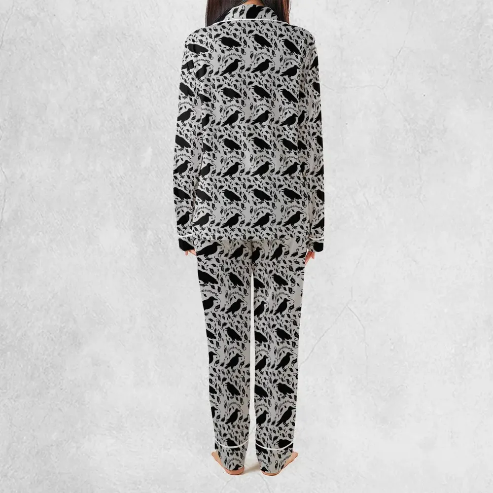 Nevermore The Raven Edgar Allan Poe Pattern Pajamas Set - 4