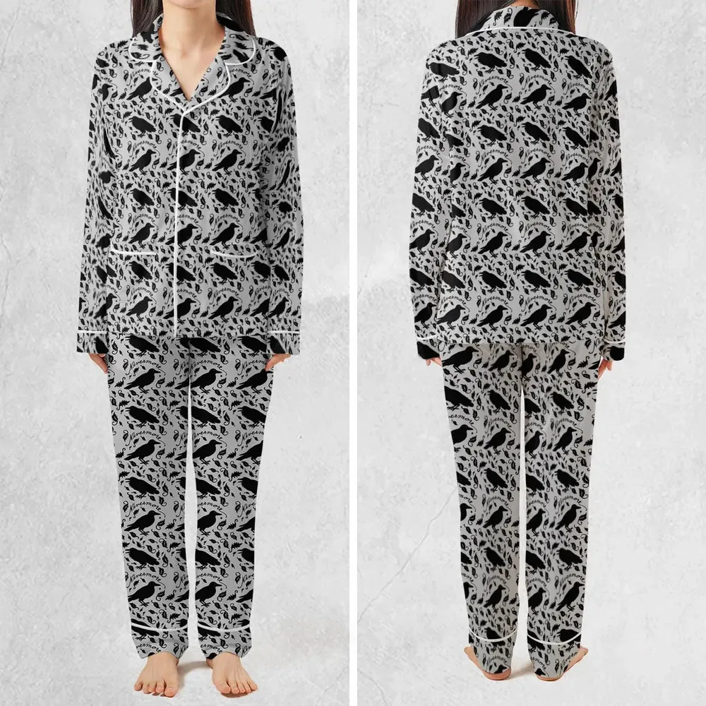 Nevermore The Raven Edgar Allan Poe Pattern Pajamas Set - 2