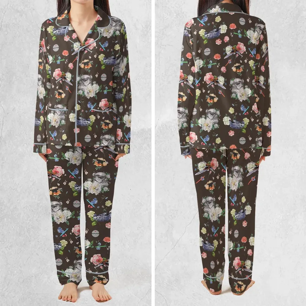 Stormtrooper Flower Vintage Pattern Pajamas Set - 2