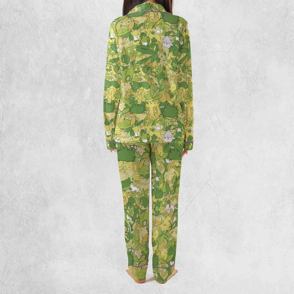 Grass Pokemon Pattern Pajamas Set - 4