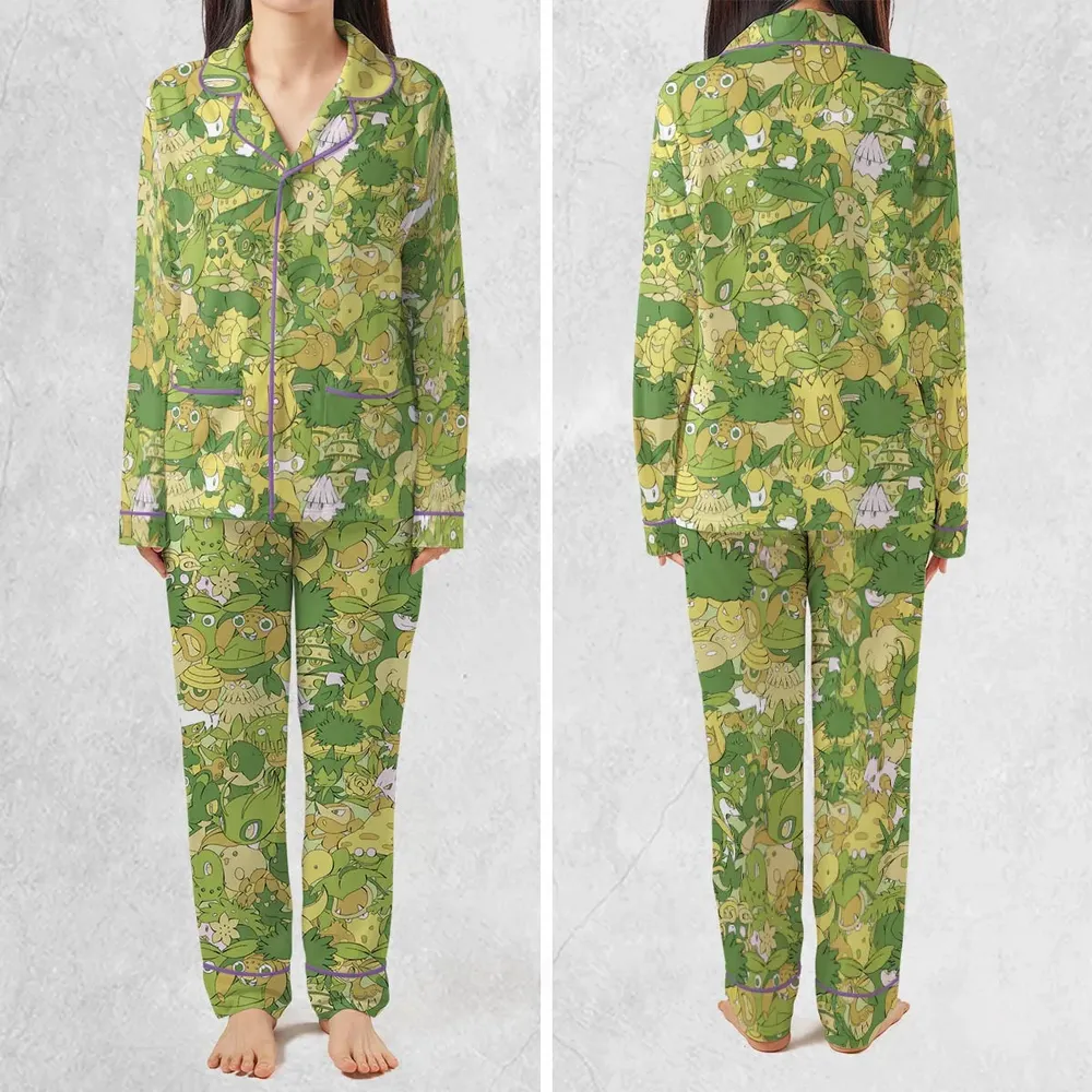Grass Pokemon Pattern Pajamas Set - 2