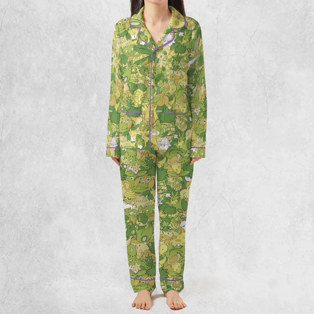 Grass Pokemon Pattern Pajamas Set - 3