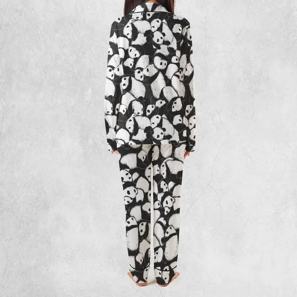 Lazy Day Panda Pattern Pajamas Set - 4