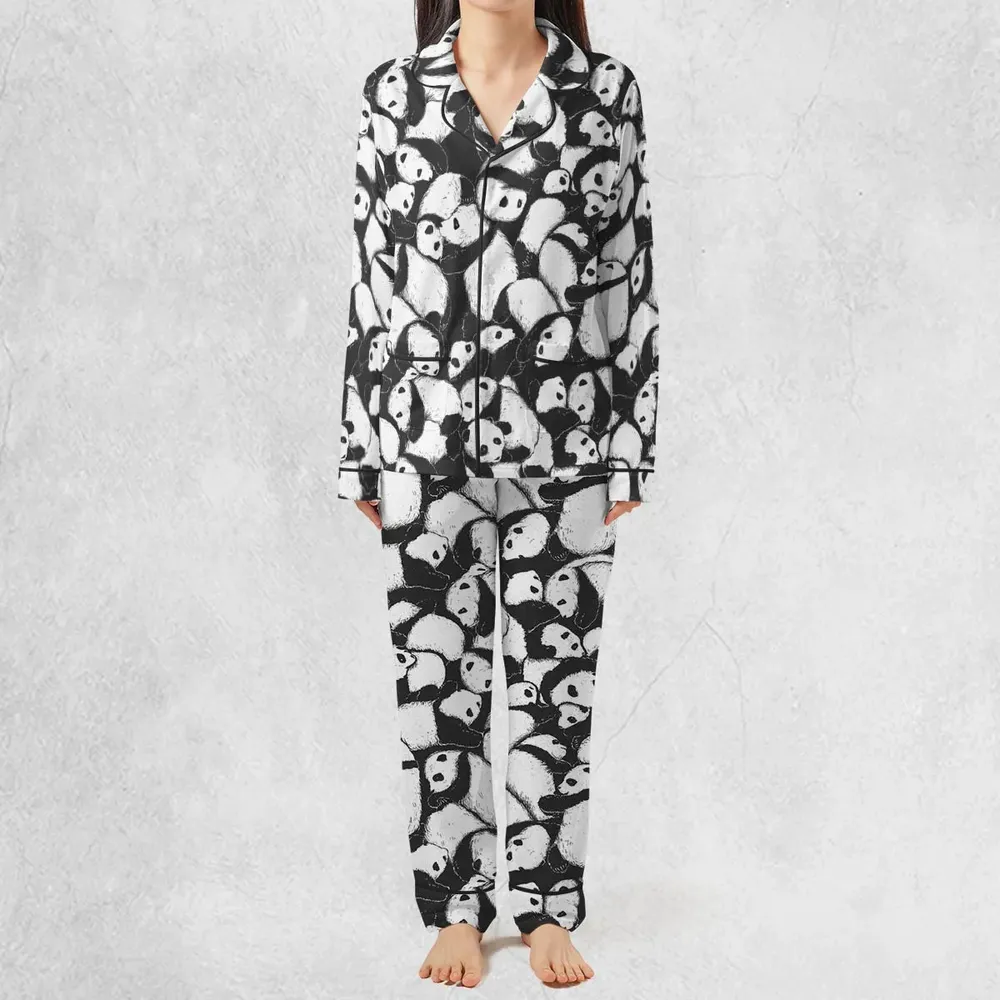 Lazy Day Panda Pattern Pajamas Set - 3
