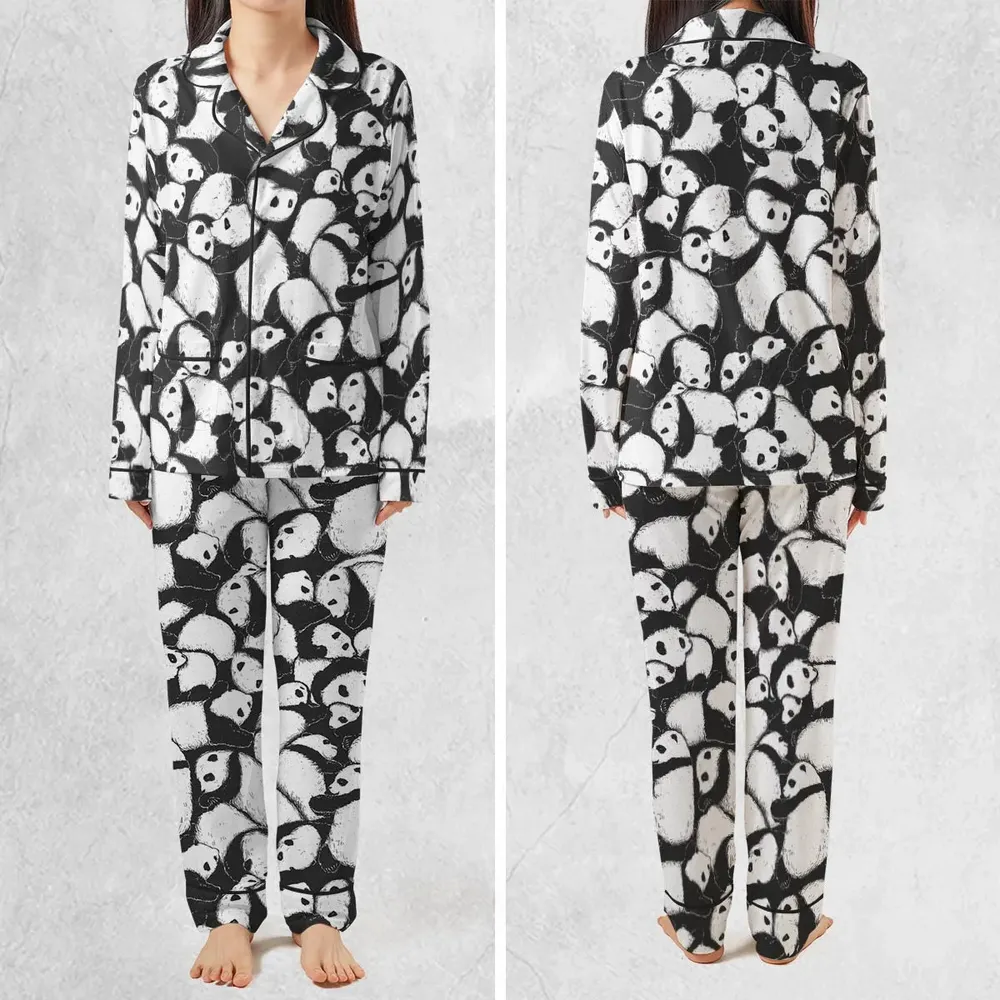 Lazy Day Panda Pattern Pajamas Set - 2