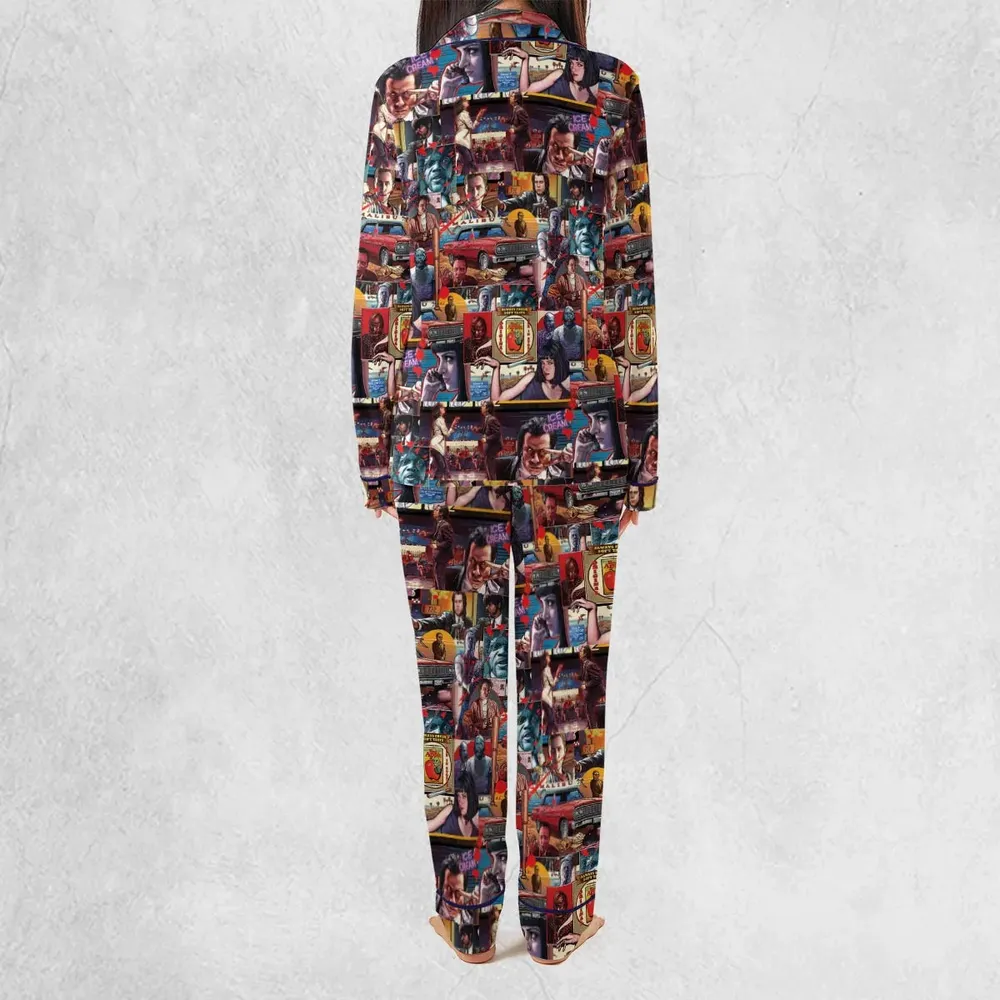 Retro Scenes Mia Wallace Vincent Vega Jules Winnfields Pulp Fiction Pajamas Set - 4