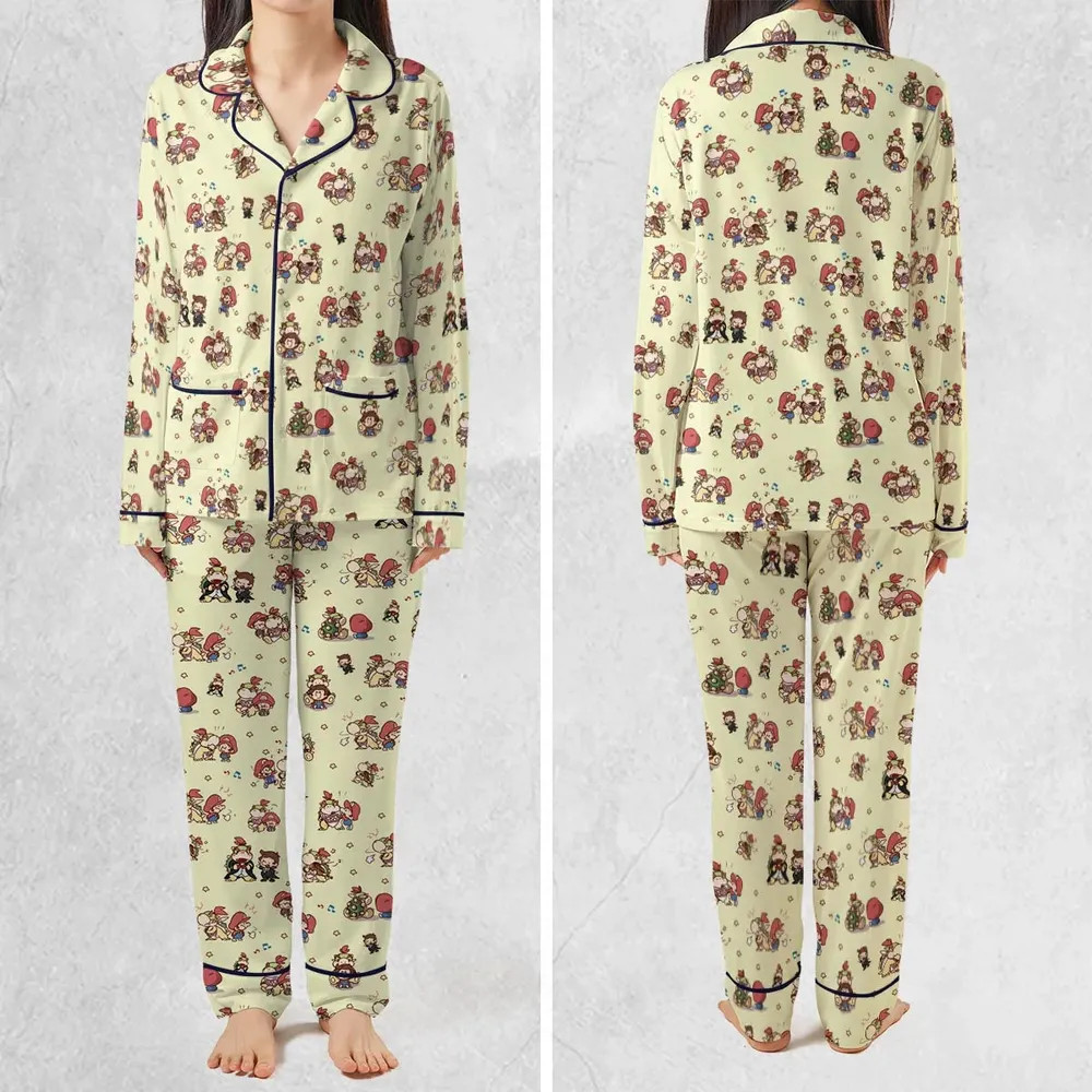 So Cute Bowser and Mario Pattern Pajamas Set - 2