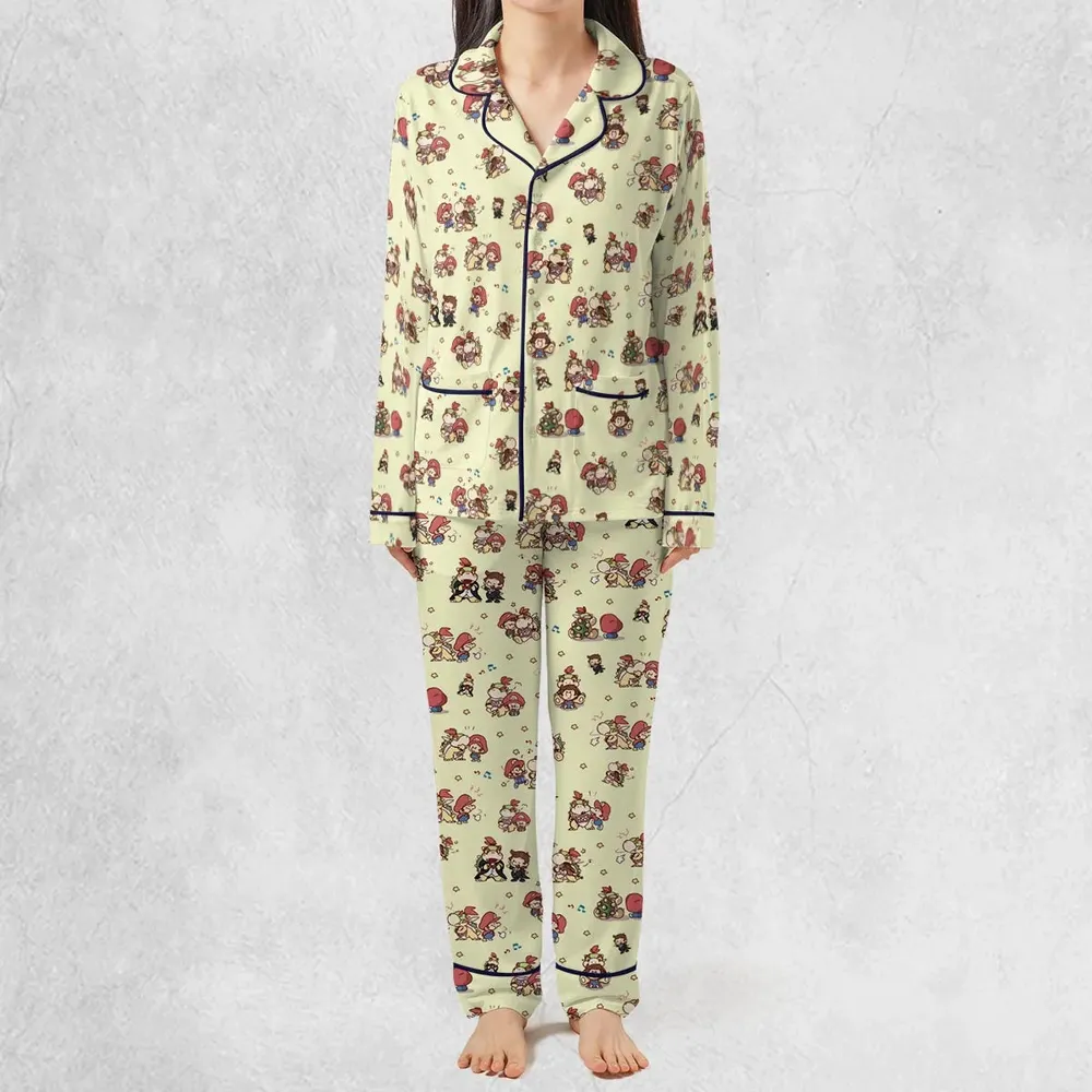 So Cute Bowser and Mario Pattern Pajamas Set - 3