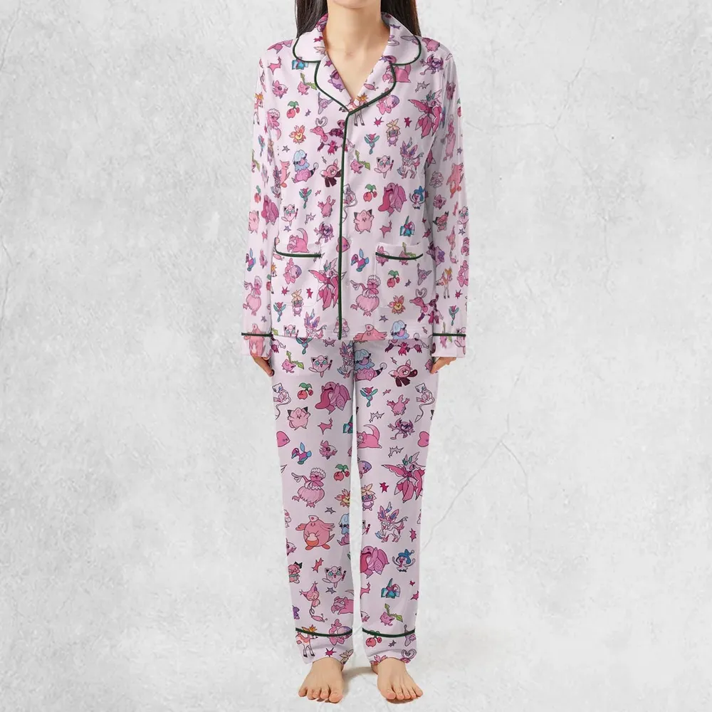 Team Pink Pokemon Pattern Pajamas Set - 3