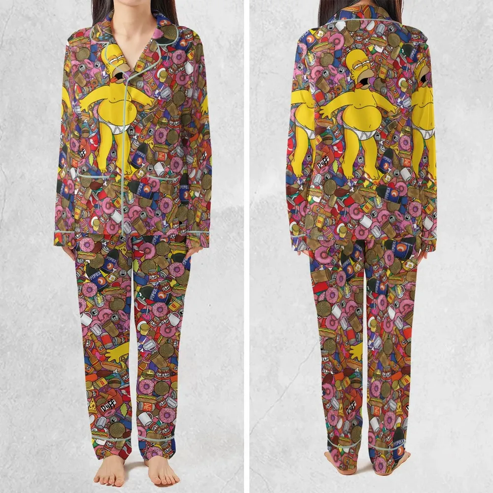 Homer Simpson Getting Drunk Duff Beer The Simpsons Pajamas Set - 2