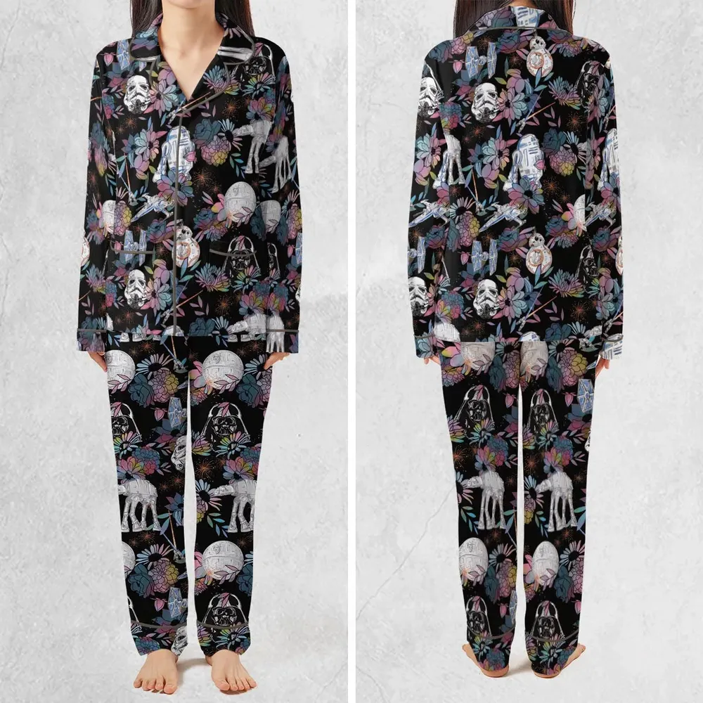 Floral Wars Dark Side Star Wars Pattern Pajamas Set - 2