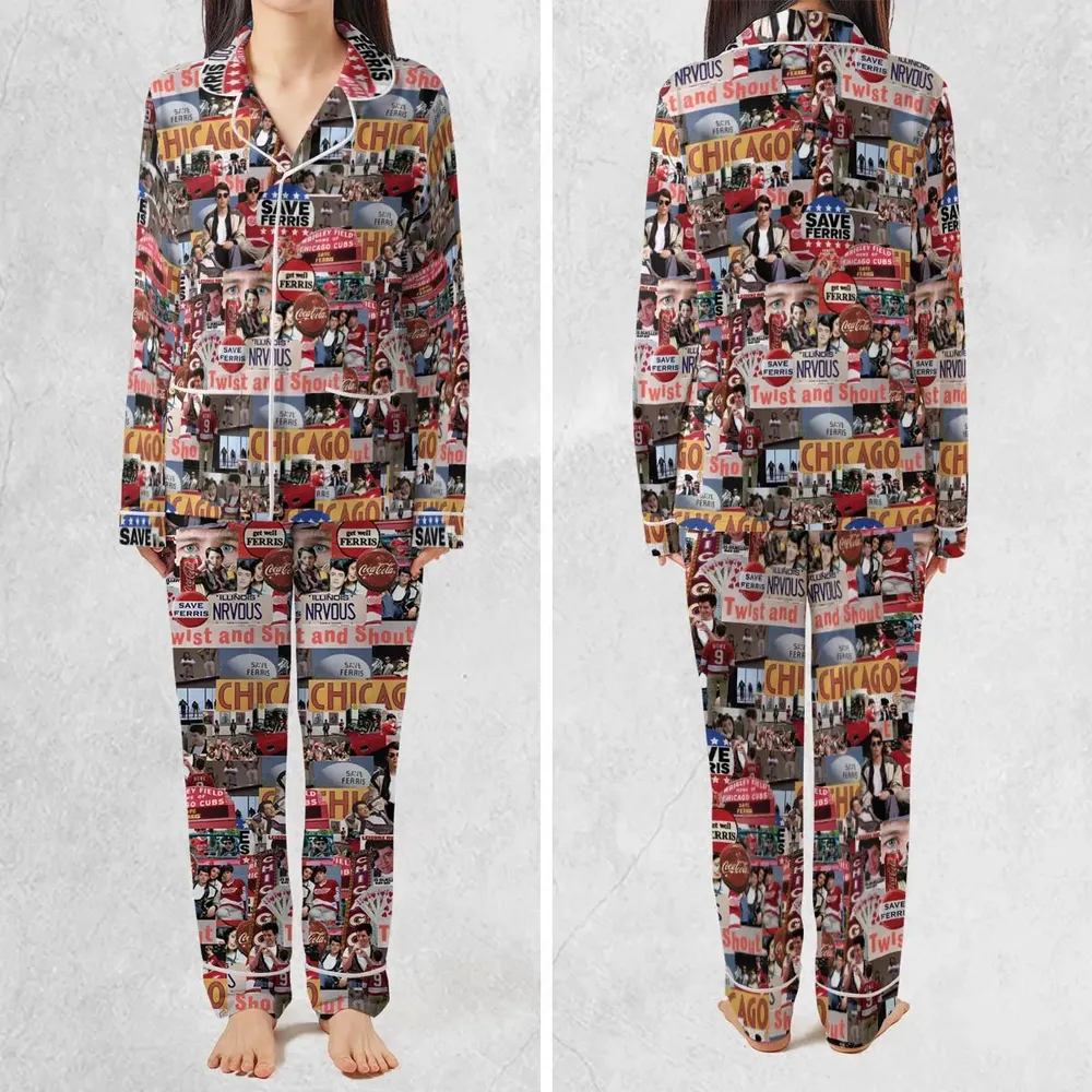 Vintage Aesthetic Ferris Bueller's Day Off Pajamas Set - 2