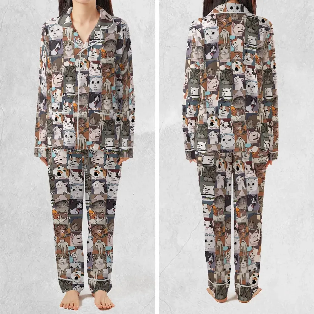 Funny Cat Internet Meme Pajamas Set - 2