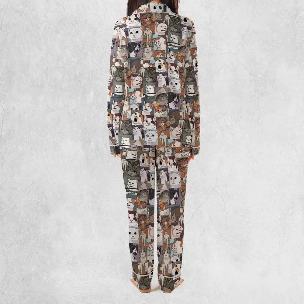 Funny Cat Internet Meme Pajamas Set - 4