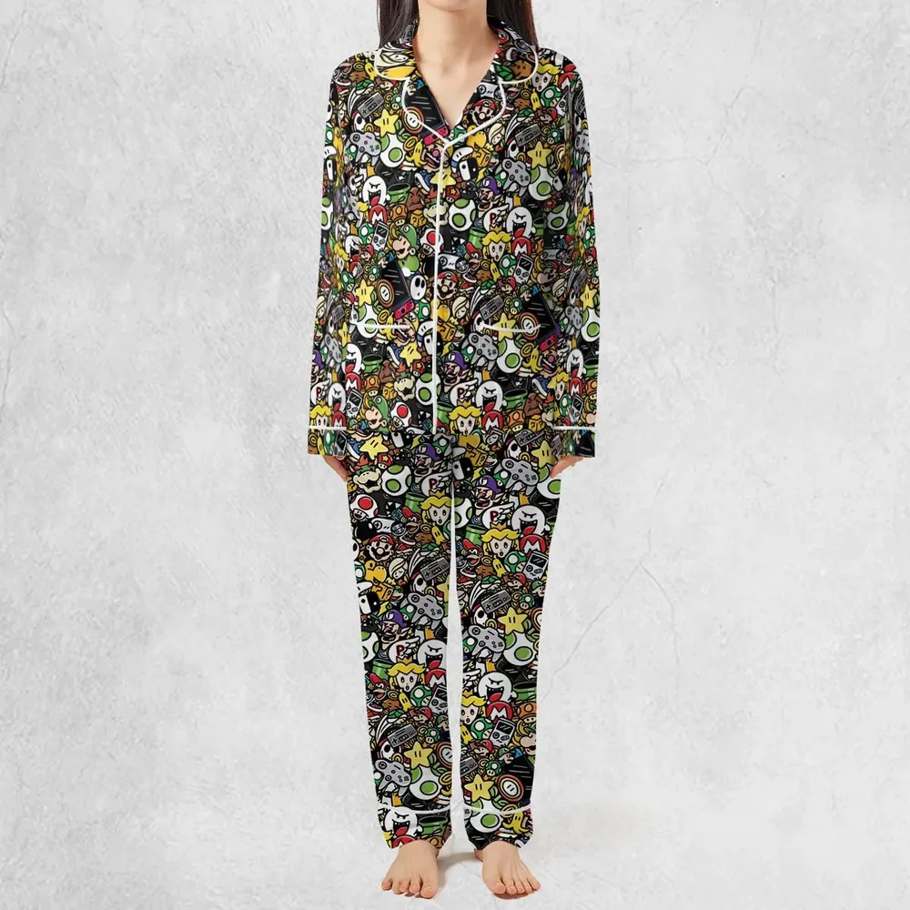 Super Mario Characters All In One Pattern Pajamas Set - 3