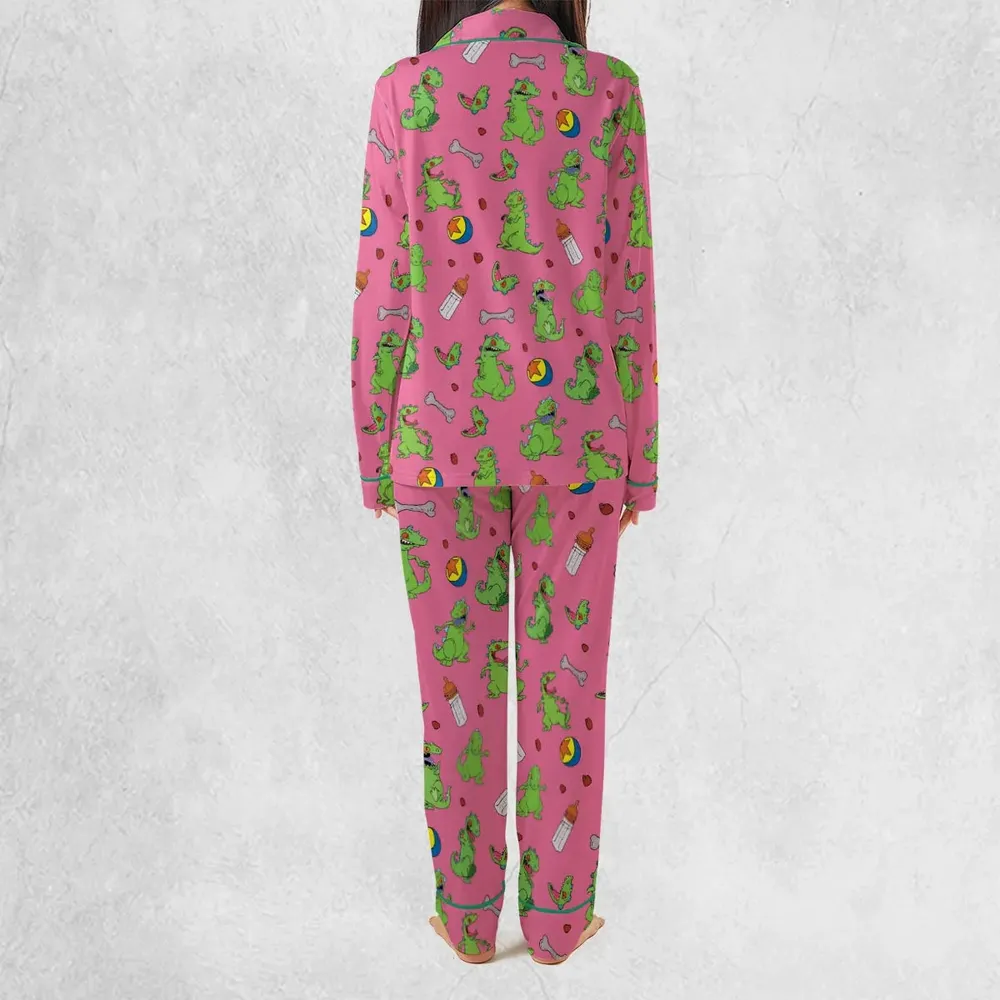 Rugrats Reptar Pattern Pajamas Set - 4