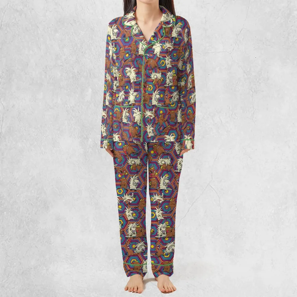 The Angry Beavers Pattern Pajamas Set - 3