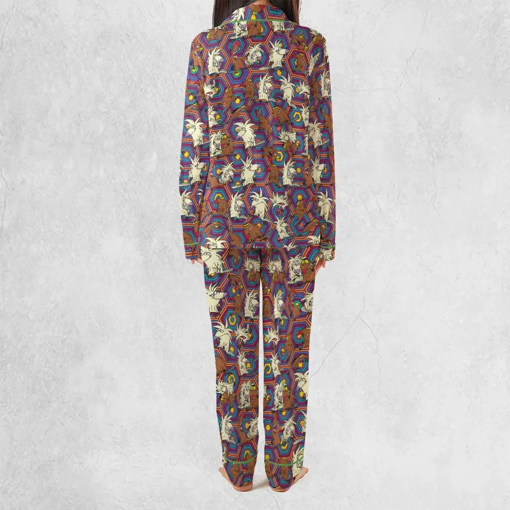 The Angry Beavers Pattern Pajamas Set - 4