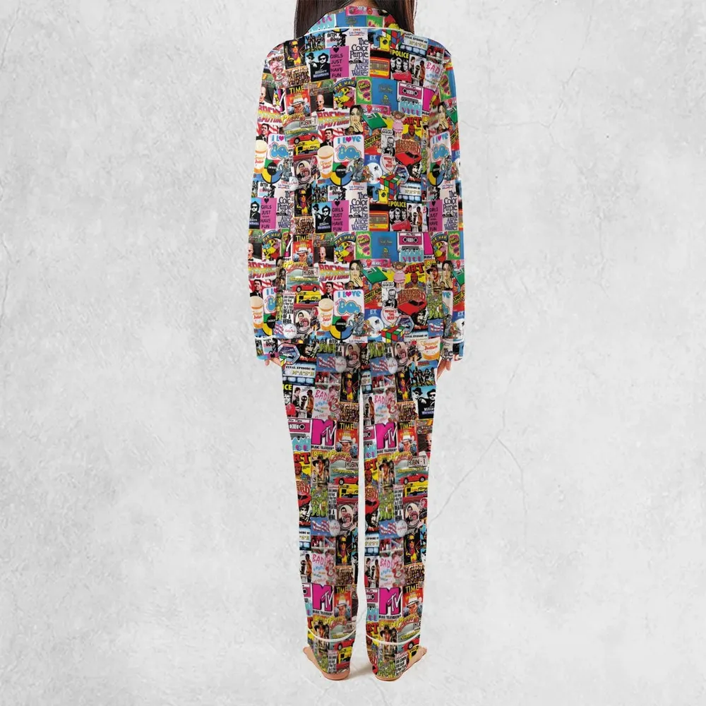 I heart 80s Collage Mr. T Back To the Future Pac-man Pajamas Set - 4