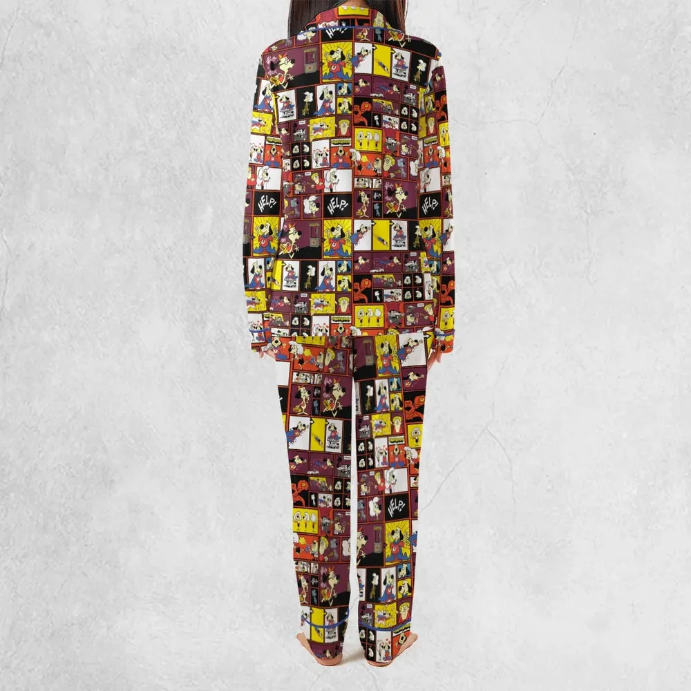 Underdog Cartoon Pattern Pajamas Set - 4