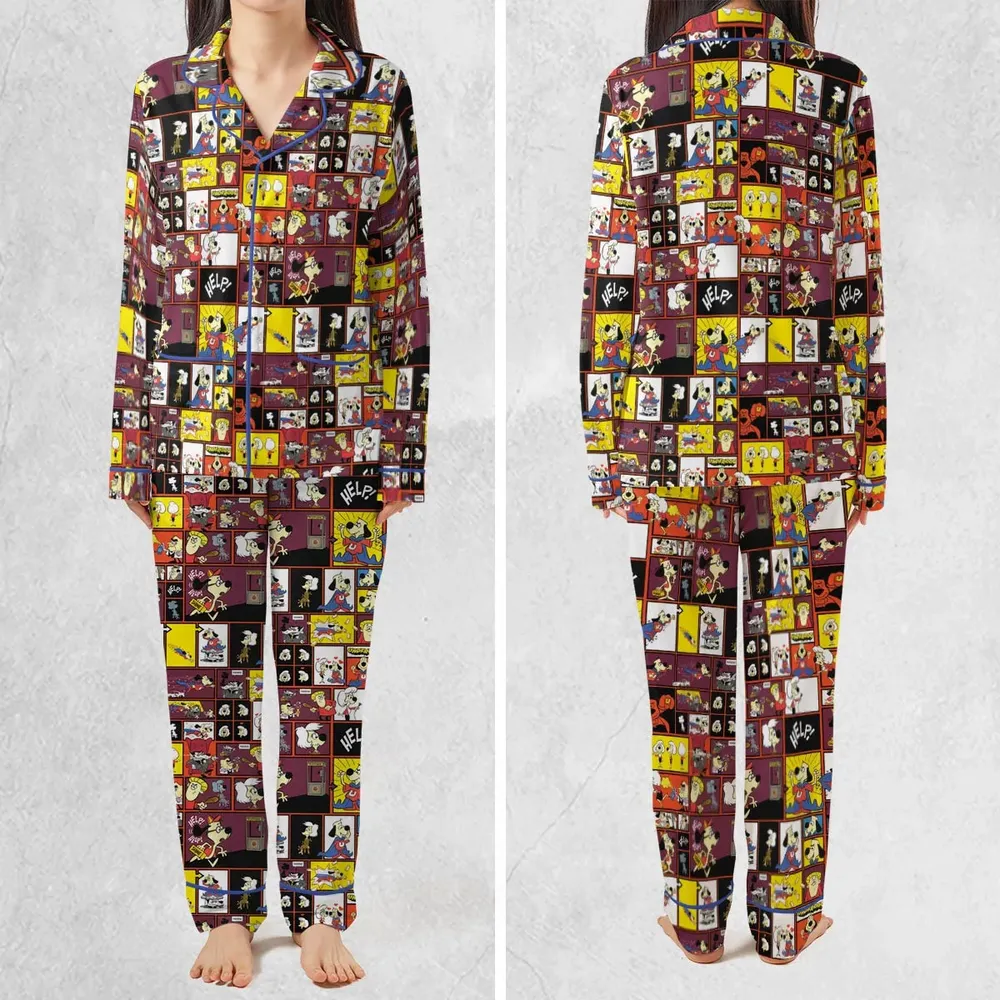 Underdog Cartoon Pattern Pajamas Set - 2