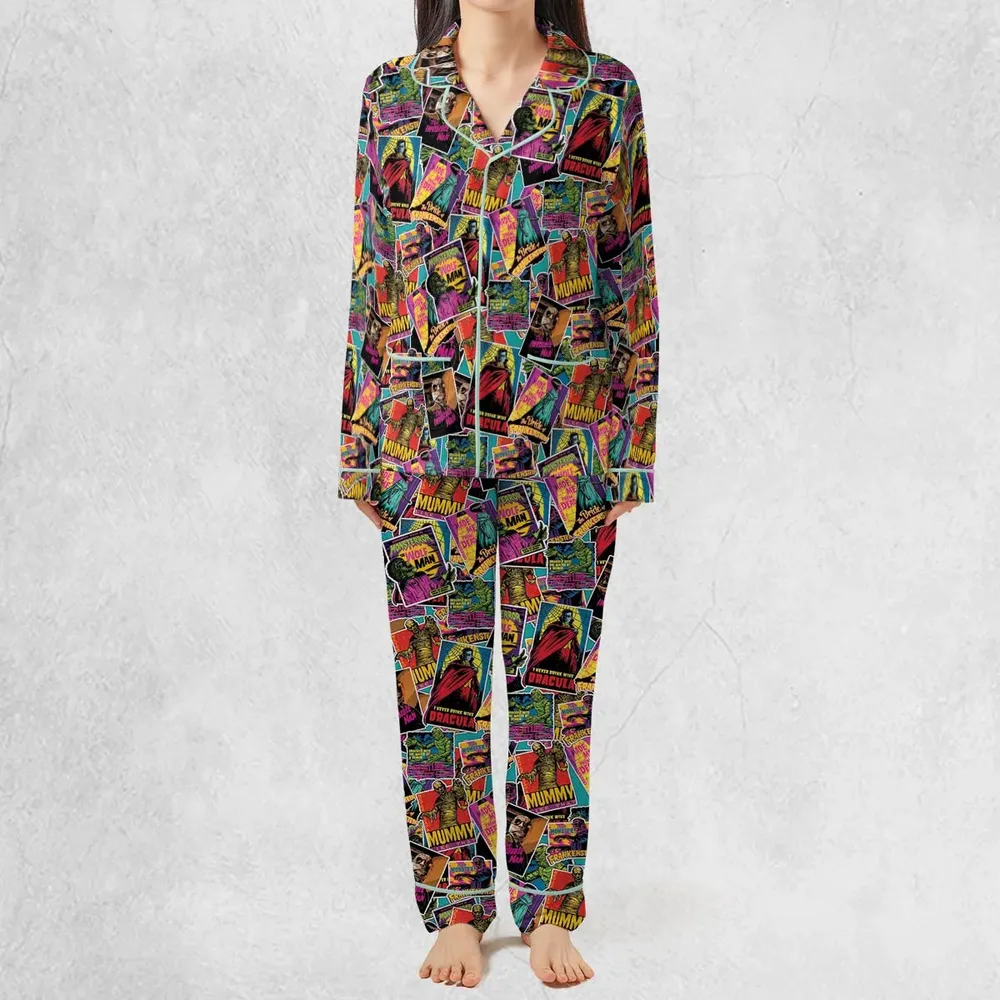 Multi Monster Pop Badges Pajamas Set - 3