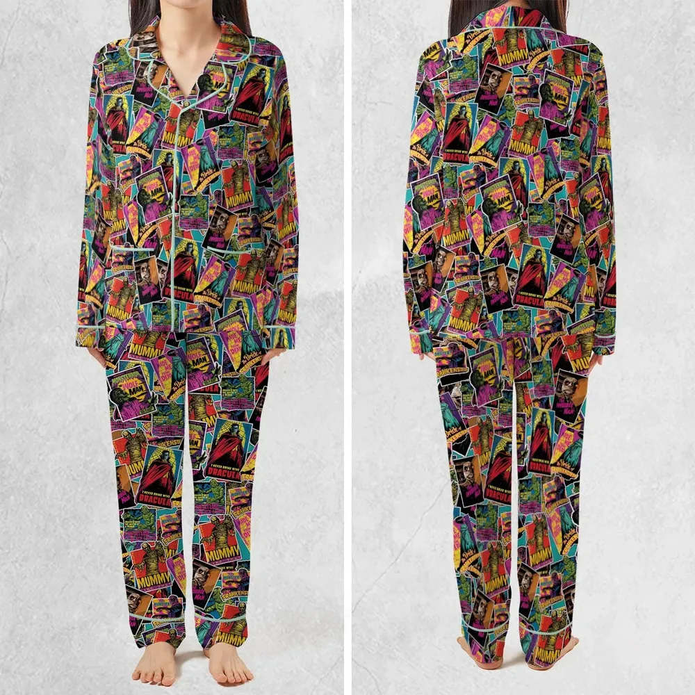 Multi Monster Pop Badges Pajamas Set - 2