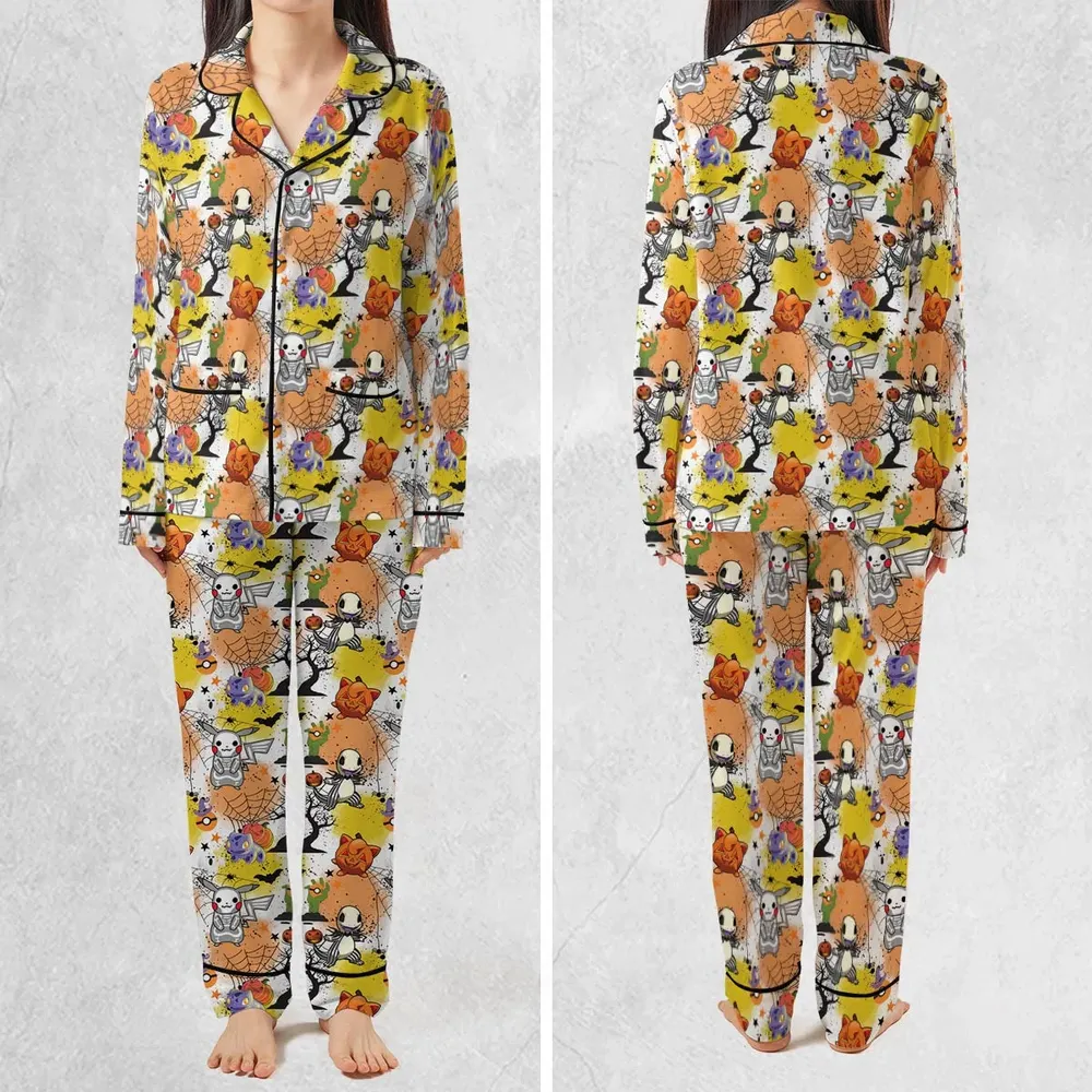 Spooky Costume Pikachu Charmander Jigglypuff Bulbasaur Pokemon Pajamas Set - 2