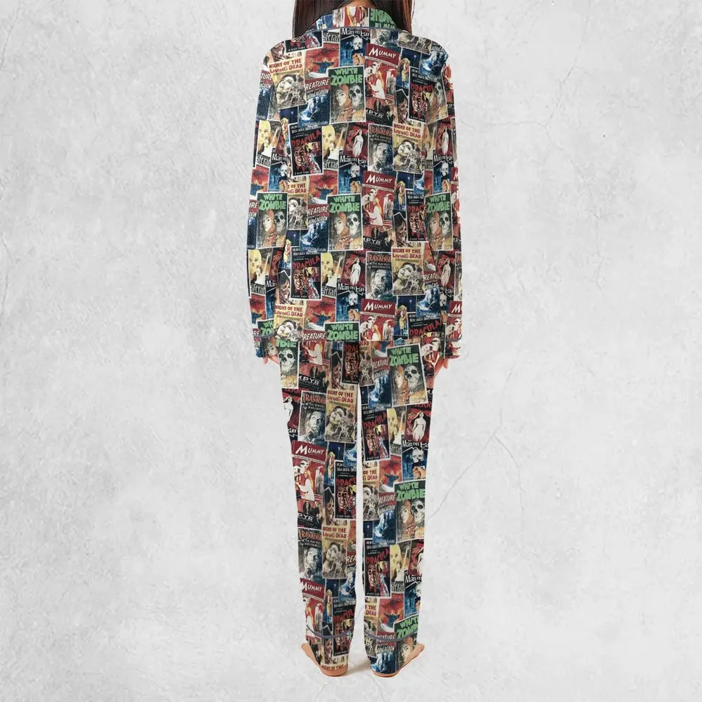Pioneering '50s Classics Monster Hammer Horror Films Pajamas Set - 4