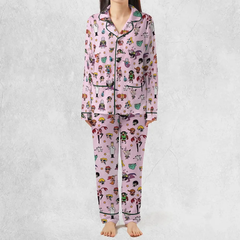 Power Puff Girls Characters Pattern Pajamas Set - 3