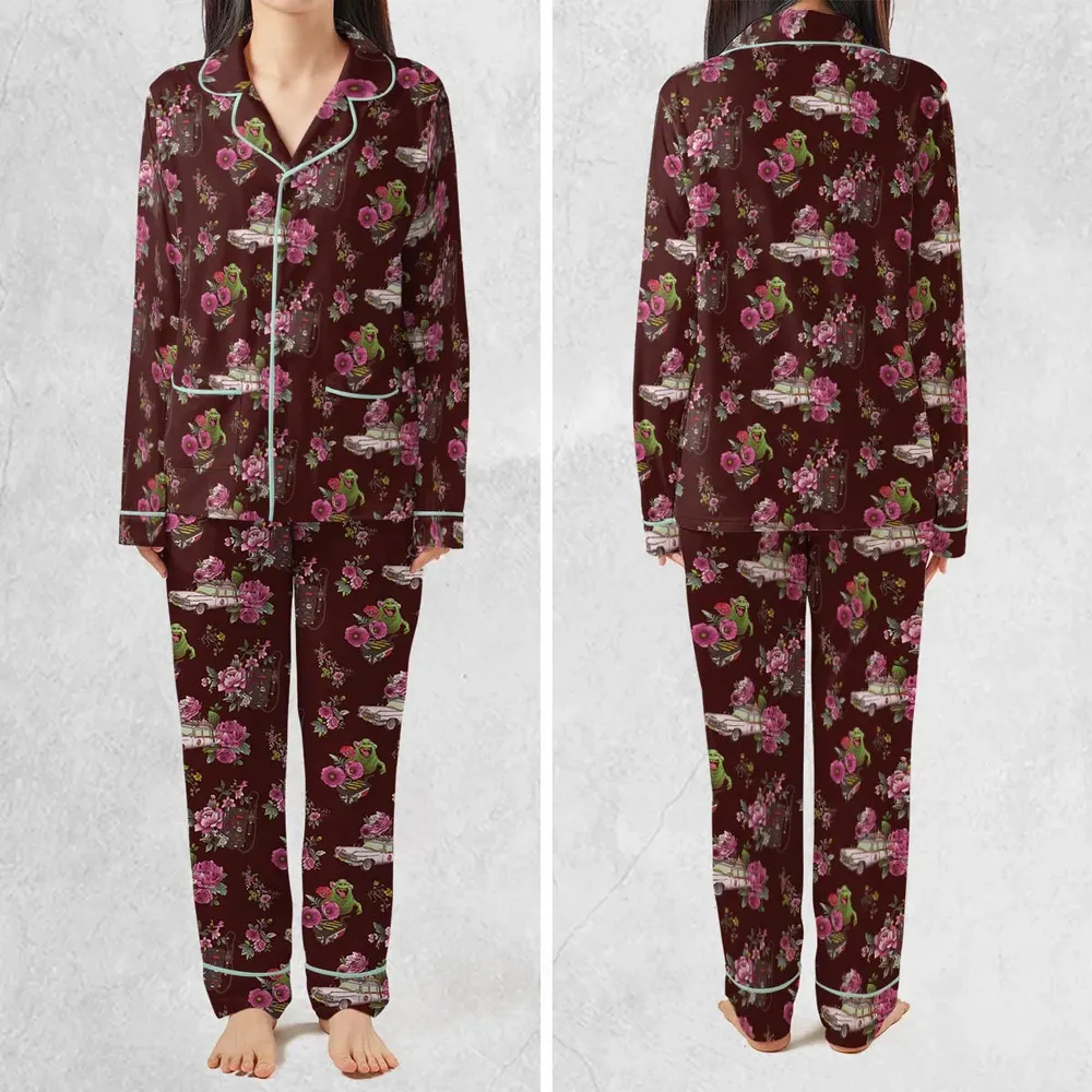 Slimer Ecto-1 Proton Pack Floral Ghostbusters Pajamas Set - 2
