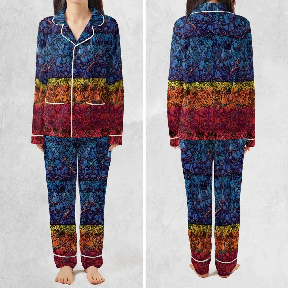 Stained Glass Cthulhu H.P Lovecraft Pajamas Set - 2