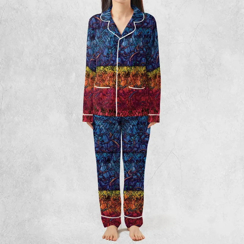 Stained Glass Cthulhu H.P Lovecraft Pajamas Set - 3