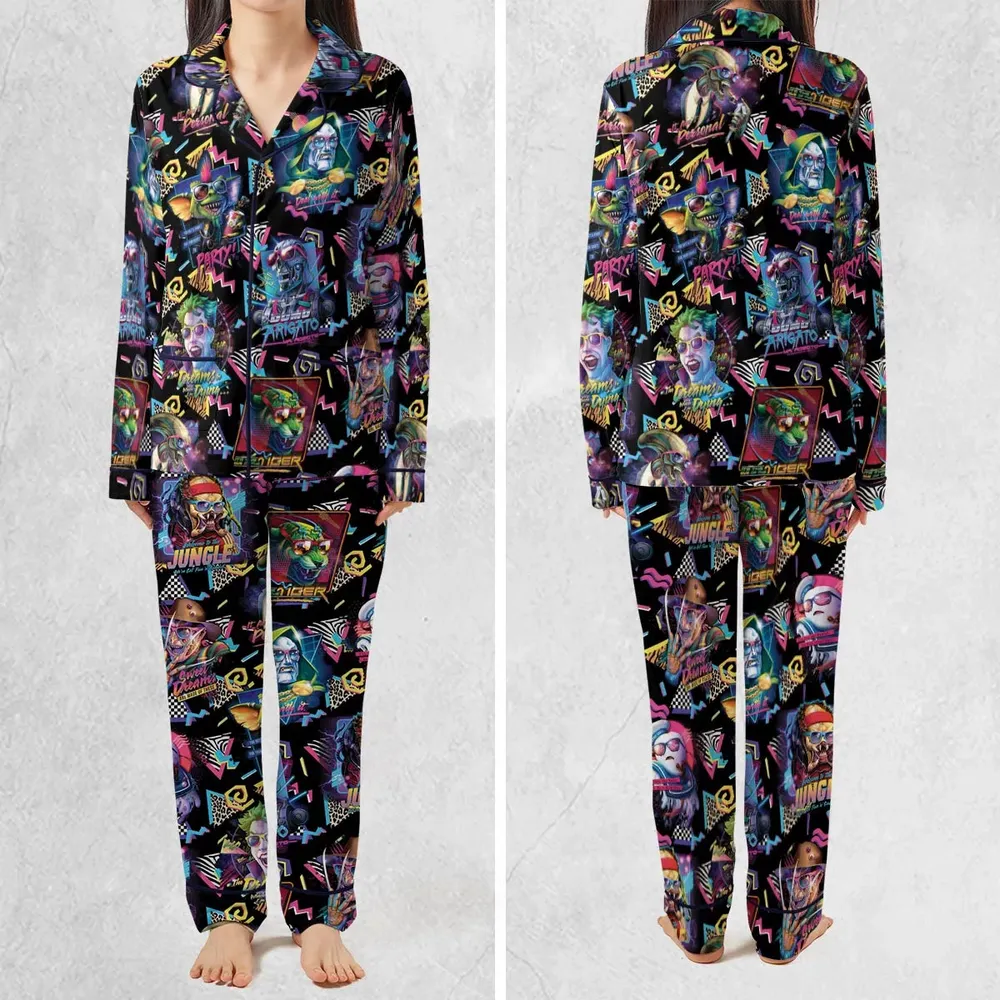 Retro Horror Characters Halloween Pajamas Set - 2