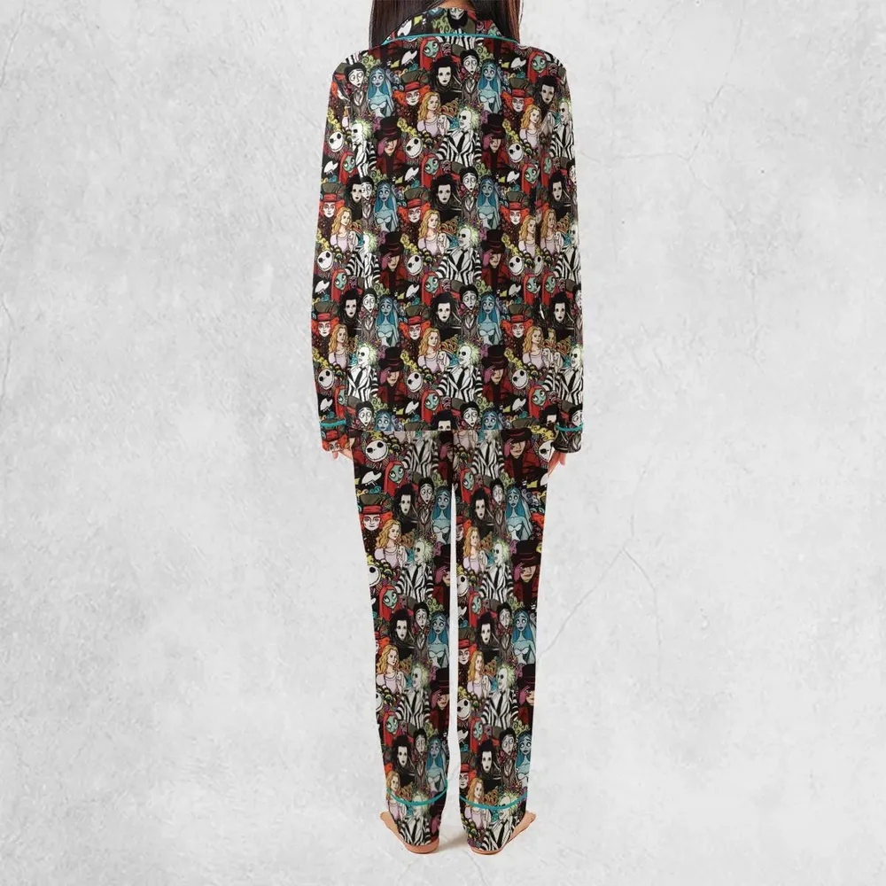 Tim Burton Characters Halloween Pajamas Set - 4