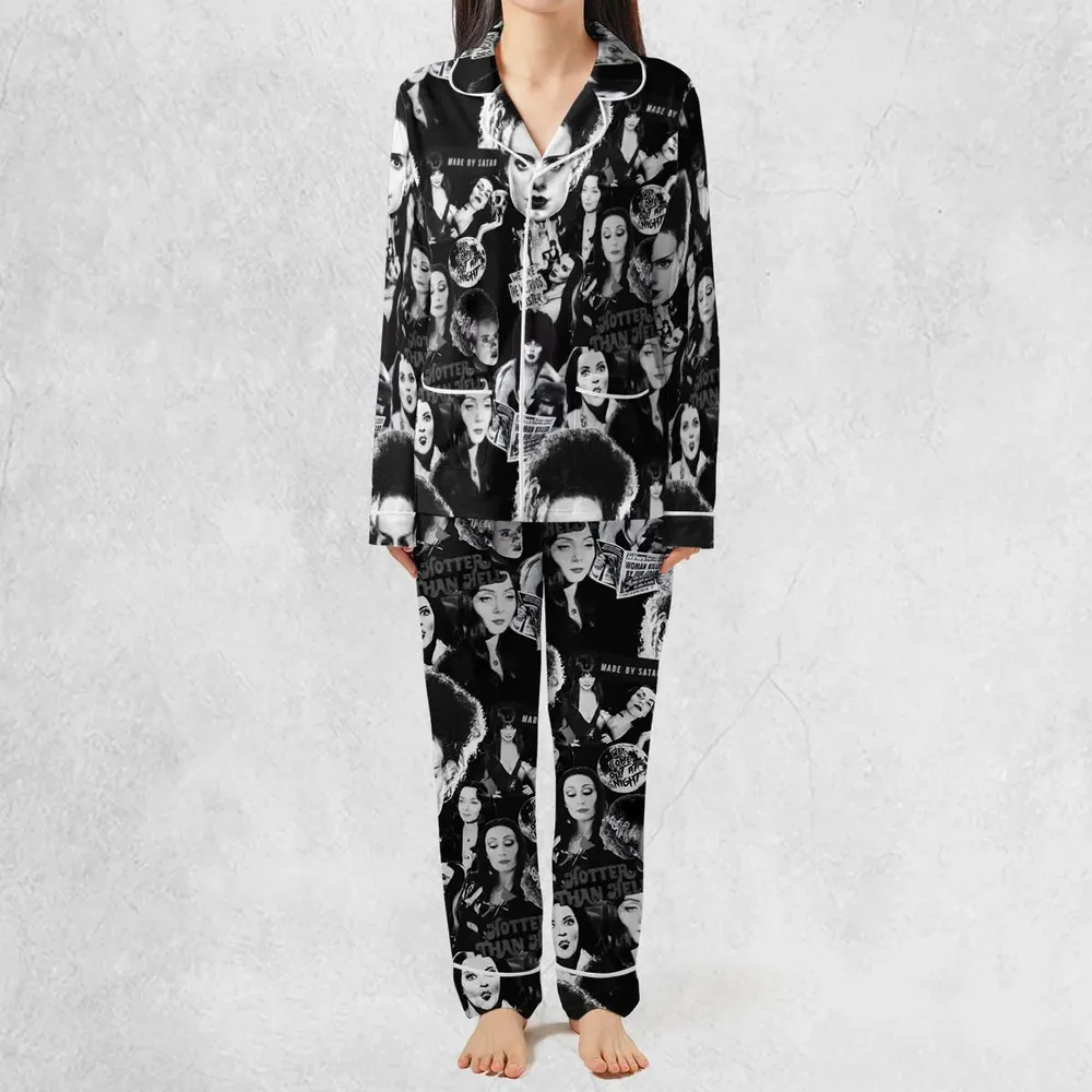 Horror Ladies Slay Collage Classic Horror Movies Pajamas Set - 3