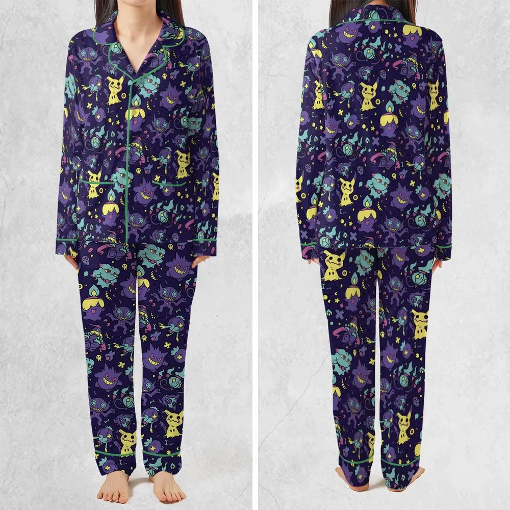 Gengar Ghost Pokemon Pattern Pajamas Set - 2