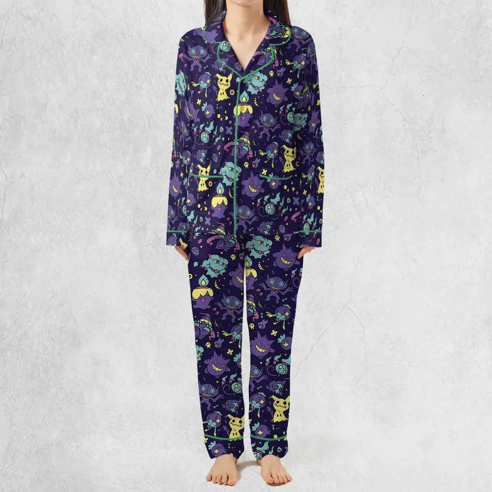 Gengar Ghost Pokemon Pattern Pajamas Set - 3