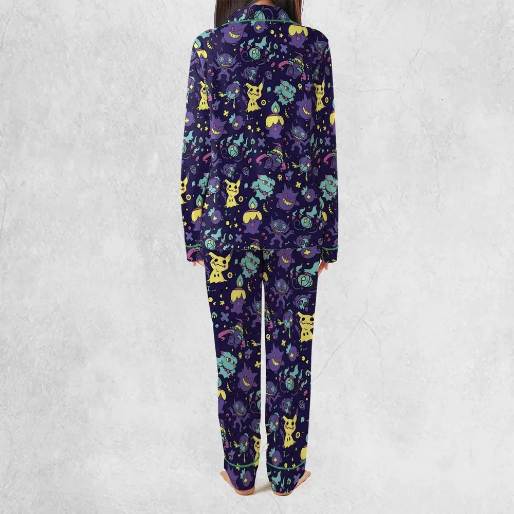 Gengar Ghost Pokemon Pattern Pajamas Set - 4