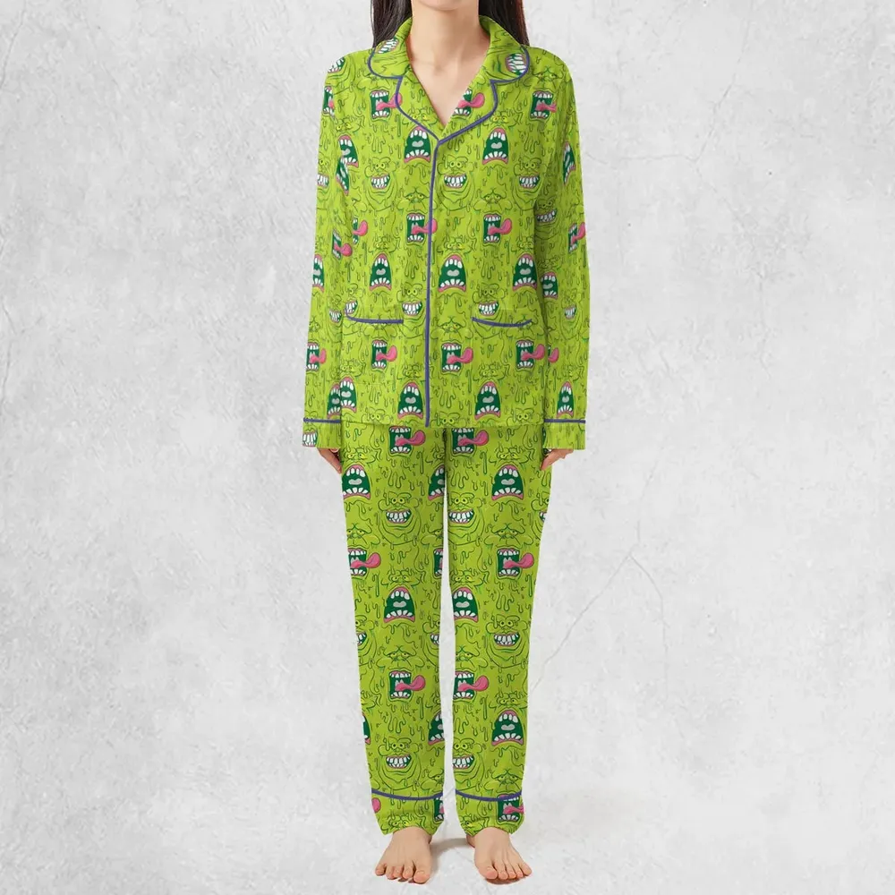 Funny Face Expression Slimer Ghostbusters Pajamas Set - 3