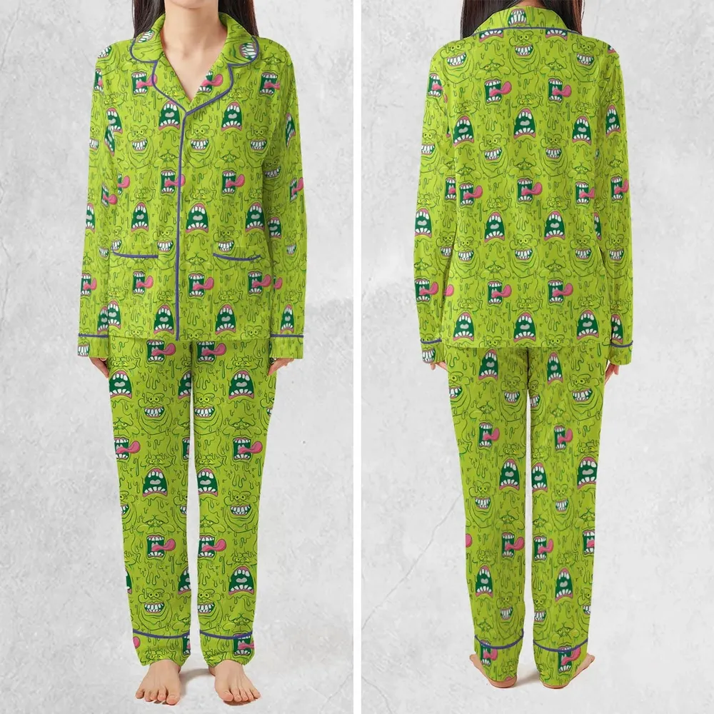 Funny Face Expression Slimer Ghostbusters Pajamas Set - 2