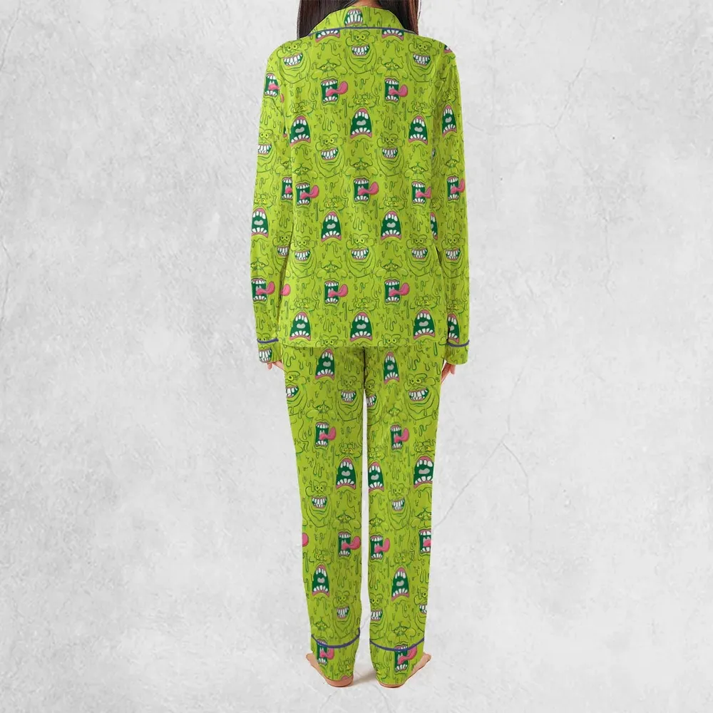 Funny Face Expression Slimer Ghostbusters Pajamas Set - 4