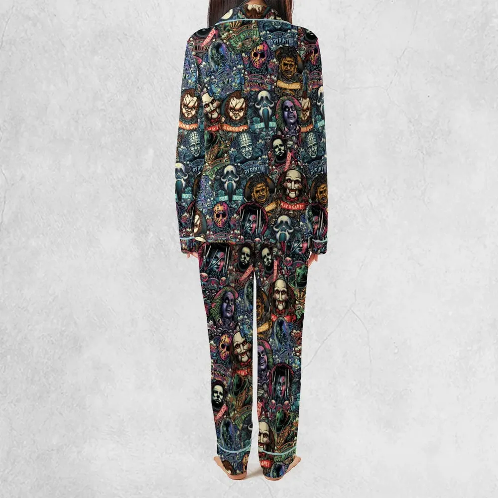 Horror Movie Characters Pattern Pajamas Set - 4